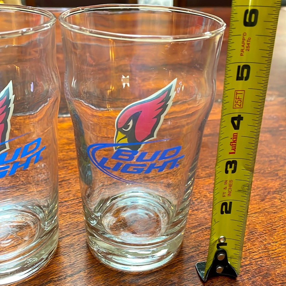 Set of 2 Different Bud Light Arizona Cardinals Pint Glasses - Picture 6 of 8